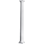 8" x 8' Plain Round Tapered PermaCast&reg; Column with Tuscan Cap & Base