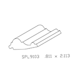 0.811" x 2.113" F/J Primed Poplar Custom Panel Moulding - SPL9103