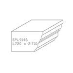 1.720" x 2.710" White Oak Custom Accessory Moulding - SPL9146