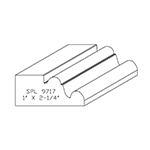 1" x 2-1/4" Custom Walnut Accessory Moulding - SPL9717