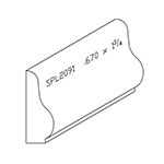 0.670" x 1-3/4" Poplar Custom Baseboard - SPL2091