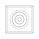 Quarter Sawn Red Oak 4-1/4" Bullseye Plinth Block