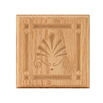 Red Oak 4-1/2" Clam Shell Design Plinth Block