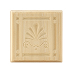 Poplar 4-1/2" Clam Shell Design Plinth Block