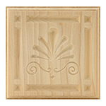 Poplar 5-1/2" Clam Shell Design Plinth Block