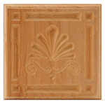 Cherry 5-3/4" Clam Shell Design Plinth Block