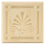 Poplar 5-3/4" Clam Shell Design Plinth Block