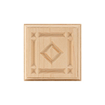 Maple 3-1/2" Diamond Design Plinth Block