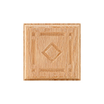 Red Oak 3-1/2" Diamond Design Plinth Block