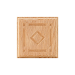 Red Oak 3-1/2" Diamond Design Plinth Block