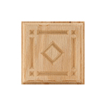 Red Oak 3-3/4" Diamond Design Plinth Block