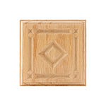 Red Oak 4" Diamond Design Plinth Block