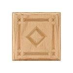 Red Oak 4-1/4" Diamond Design Plinth Block