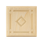 Poplar 4-1/2" Diamond Design Plinth Block