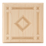 Maple 5-1/2" Diamond Design Plinth Block
