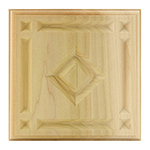 Poplar 5-1/2" Diamond Design Plinth Block