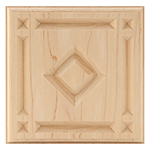 Maple 5-3/4" Diamond Design Plinth Block