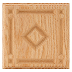 Red Oak 5-3/4" Diamond Design Plinth Block