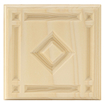 Poplar 5-3/4" Diamond Design Plinth Block