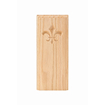 Red Oak 3" Fleur-De-Lis Design Base Block