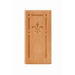 Cherry 3-1/2" Fleur-De-Lis Design Base Block