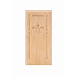 Maple 3-1/2" Fleur-De-Lis Design Base Block