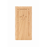 Red Oak 3-1/2" Fleur-De-Lis Design Base Block