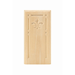 Poplar 3-1/2" Fleur-De-Lis Design Base Block