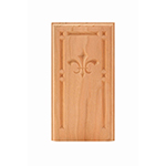 Cherry 3-3/4" Fleur-De-Lis Design Base Block