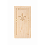 Maple 3-3/4" Fleur-De-Lis Design Base Block