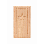 Red Oak 3-3/4" Fleur-De-Lis Design Base Block