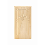 Poplar 3-3/4" Fleur-De-Lis Design Base Block