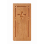 Cherry 4" Fleur-De-Lis Design Base Block