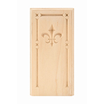 Maple 4" Fleur-De-Lis Design Base Block