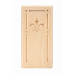 Maple 4" Fleur-De-Lis Design Base Block