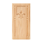 Red Oak 4" Fleur-De-Lis Design Base Block