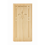 Poplar 4" Fleur-De-Lis Design Base Block