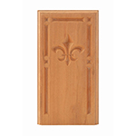 Cherry 4-1/4" Fleur-De-Lis Design Base Block