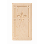 Maple 4-1/4" Fleur-De-Lis Design Base Block