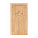 Red Oak 4-1/4" Fleur-De-Lis Design Base Block