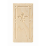 Poplar 4-1/4" Fleur-De-Lis Design Base Block