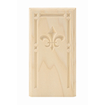 Poplar 4-1/4" Fleur-De-Lis Design Base Block