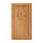 Cherry 4-1/2" Fleur-De-Lis Design Base Block