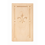 Maple 4-1/2" Fleur-De-Lis Design Base Block