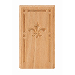 Red Oak 4-1/2" Fleur-De-Lis Design Base Block