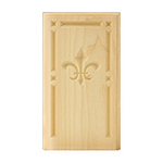 Poplar 4-1/2" Fleur-De-Lis Design Base Block