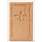Cherry 5-1/2" Fleur-De-Lis Design Base Block