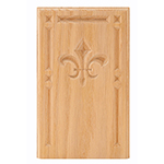 Red Oak 5-1/2" Fleur-De-Lis Design Base Block