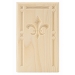 Poplar 5-1/2" Fleur-De-Lis Design Base Block