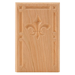 Cherry 5-3/4" Fleur-De-Lis Design Base Block